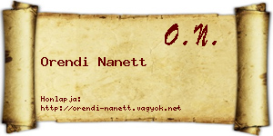 Orendi Nanett névjegykártya